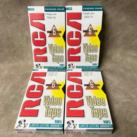 Lot (5) RCA T120H Standard Grade Recordable Video Tapes VHS Blank 6 Hours - Picture 1 of 3
